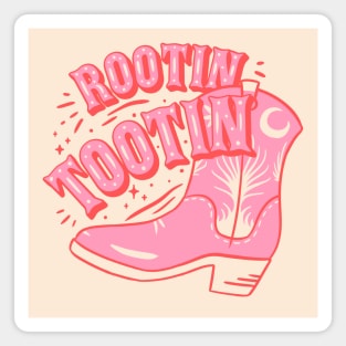 Rootin Tootin | Cowboy Boot Pink Cowgirl Boots Saying Quote Magnet